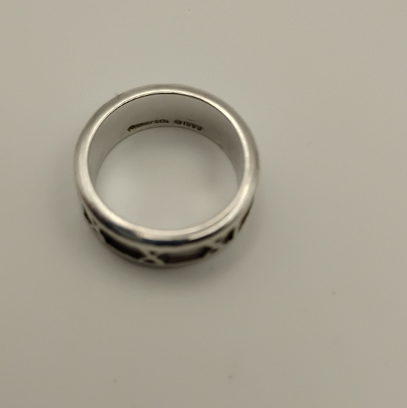 Tiffany & Co. Silver Patterned Band Size 4 - Picture 1 of 3
